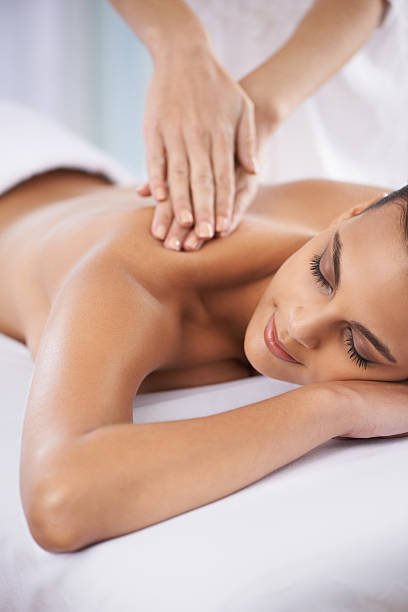 Woman enjoying a facial treatment